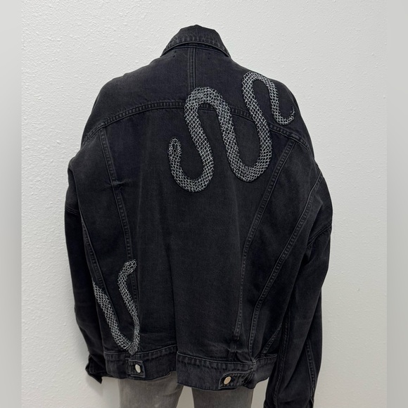 EUC Amiri Crystal Snake Denim Jacket - Picture 2 of 14